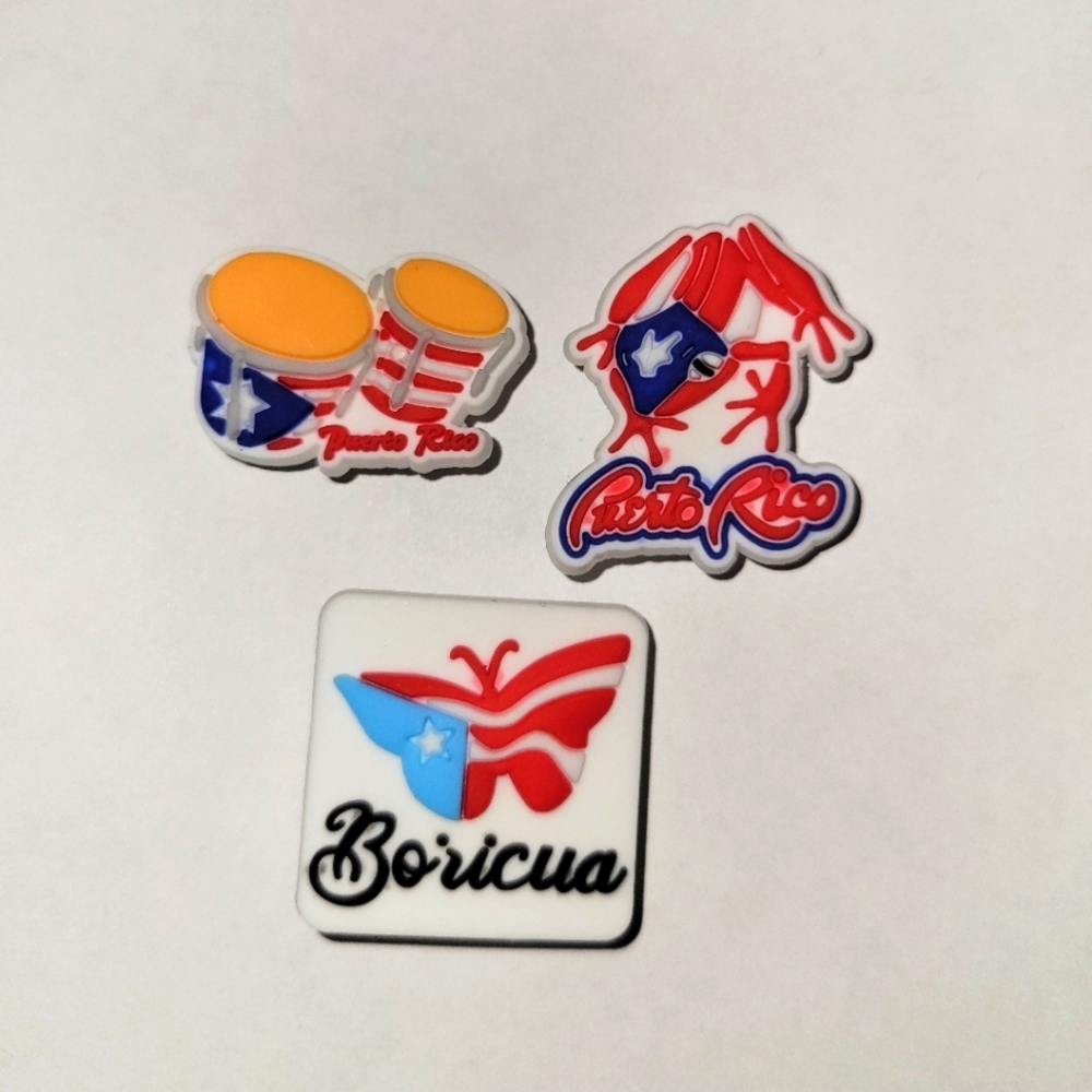 3 Assorted Puerto Rico Jibbitz Charms